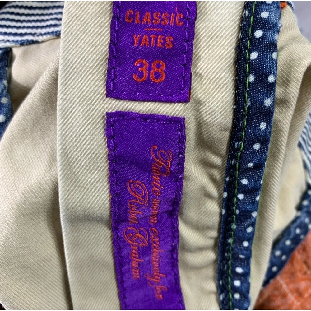 Robert Graham Yates‎ Pant Mens 38x34 Khaki Beige Classic Flat Front Cotton Twill